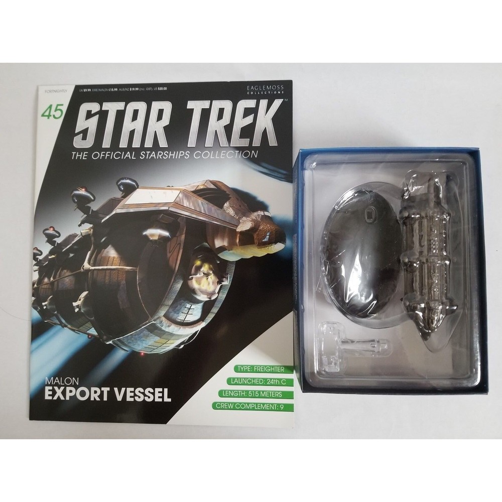 Eaglemoss Star Trek Official Starships Diecast #45 Malon Export Vessel Magazine